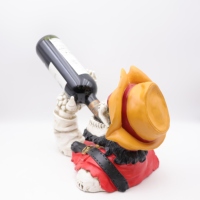 Présentoir de refroidisseur de boissons fantaisie personnalisé en polyrésine, figurine squelette pirate capitaine, décoration en résine pour vin, vente en gros