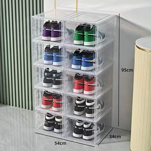 Grandes boîtes de rangement pour chaussures, organisateurs de placard, transparentes, empilables, pour baskets, gain de place, support de rangement pour chaussures - Product Image 4