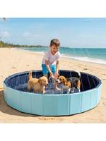 Piscine pliable pour animaux de compagnie avec arroseurs, tapis aquatique gonflable sans gonflage pour enfants, pour chiens et baignades en extérieur