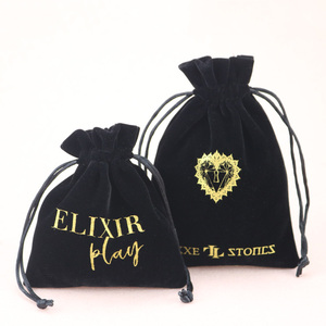 Custom Black Drawstring Velvet Bag <b>Pouch</b> with Logo Super Soft Velvet Drawstring Bag Packing for Jewelry Packaging Gift Antique - Product Image 3