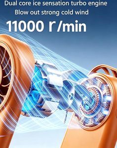 พัดลมคล้องคอสีส้มพร้อมแบตเตอรี่ 3000mAh กำลังไฟ 5W ควบคุมด้วยปุ่มปรับความเร็วลมได้สามระดับ ใช้งานกลางแจ้ง - Product Image 6