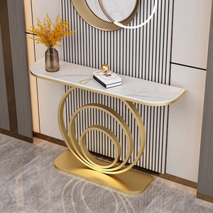 Tavolo Console <span class=keywords><strong>da</strong></span> Ingresso con Piano in Marmo e Struttura in Metallo BTCT009, Design Artistico per Casa o Ufficio - Product Image 4