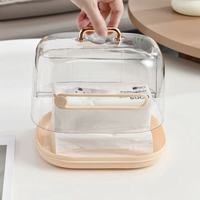 Boîte de rangement de serviettes en plastique transparente rectangulaire classique multifonctionnelle de luxe pour bureau, porte-papier toilette, boîte à mouchoirs