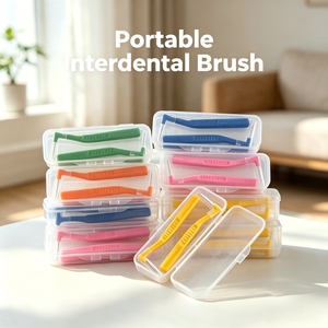 Brosse <span class=keywords><strong>interdentaire</strong></span> en forme de L, taille personnalisée, logo, poils en nylon, vente en gros, directement de l'usine - Product Image 4