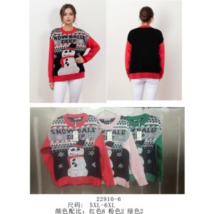 Cardigan da donna con pupazzo di neve alla moda invernale più taglie (5XL-6XL) con tecnica stampata - Product Image 1