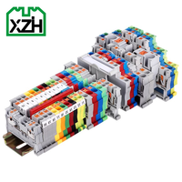 Connecteur rapide sans vis HPT2.5 PA66 800V 24A pour installation, bornier électrique à ressort à montage sur rail DIN