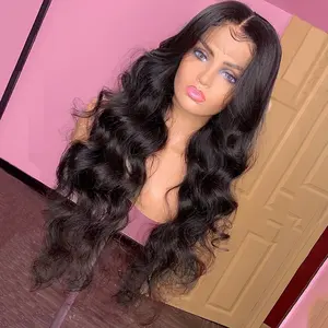 250% density Body Wave Lace Front Wigs For Women Black Indian hair Lace Wig with baby hair cash on delivery in india