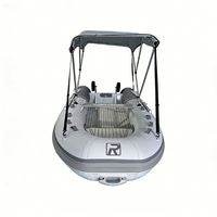 Bateau semi-rigide en aluminium de 3,5 m pour 6 personnes, Achilles Hypalon, avec compartiment de proép跳板 en aluminium personnalisé, auvent pliable, roues de transom à dégagement rapide