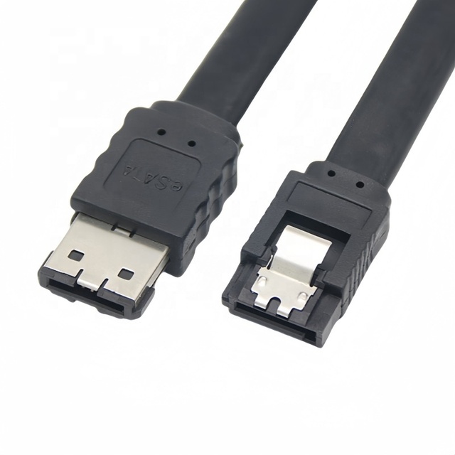 Premium 50cm Pure Copper SATA to ESATA Cable with Locking Latch Dual Shielded for External HDD/SSD Data Transfer on PC/Laptop