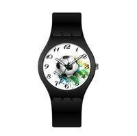 Pas cher Prix Promotionnel drapeau football silicone Montre