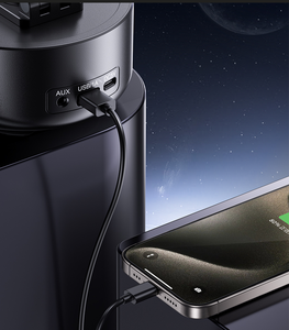 Haut-parleur multifonctionnel avec son à 360° °   Support de télé<span class=keywords><strong>phone</strong></span> rotatif et réglable en hauteur, compatible TWS, USB, AUX, sortie USB 5V - Product Image 3