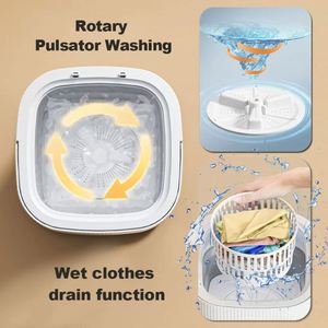 Hot Selling Products 11.5L Portable <b>Mini</b> Top Load Folding Washing Machine and Dryer With Drain Basket Blue Light Sterilization - Product Image 4