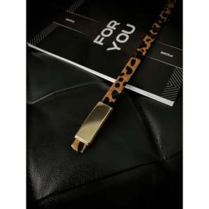 Cinturón fino con estampado de leopardo para mujer de Fiori, con hebilla de aleación, cinturón de tela de poliéster para atuendos de moda - Product Image 3