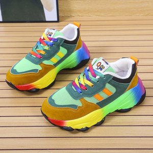 Baskets Chunky Colorées pour Femme, Style Dad Shoes, Plateforme Arc-en-ciel, Sport Décontracté, Talon Mi-haut, Semelle Extérieure en Caoutchouc, Confortables, Style Urbain - Product Image 1