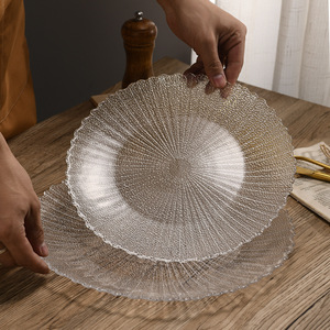 Custom Logo Modern Transparant Groot Bord Creatief Vuurwerk Stijl Oplader Borden Luxe Snack Gedroogd Fruit Serviesgoed - Product Image 4