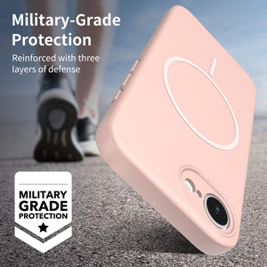 Custodia per <span class=keywords><strong>iPhone</strong></span> 17e Rosa Chiaro Effetto Pelle Morbida, Colore Puro, con Foro Magnetico di Precisione e Protezione Anti-Caduta - Product Image 3