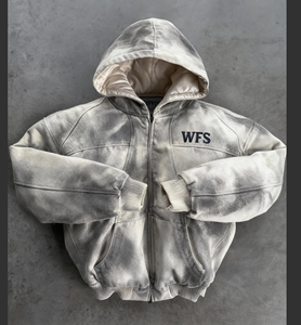 Уличные утепленные ветрозащитные куртки-бомберы из плотного хлопка с эффектом выцветания и винтажной обработки, на молнии - Product Image 1