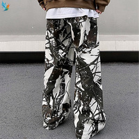 Pantalon de survêtement décontracté pour homme, coupe ample, style charpentier, grandes tailles, multi-poches, en coton French Terry, impression DTG