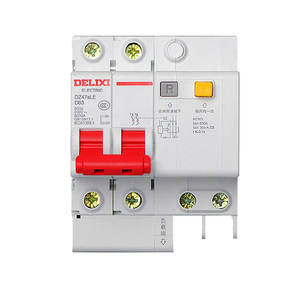Disjoncteur différentiel miniature Delixi D-Type DZ47SLE 220V 2P, dispositif de protection contre les surtensions et les courants résiduels - Product Image 1