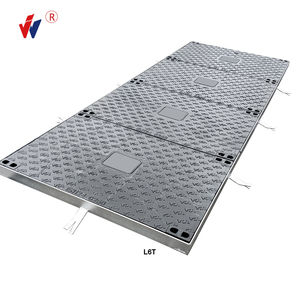 Couvercle de regard carré en fonte ductile robuste L2T L3T L4T pour télécommunications EN124 GGG 500-7 C250, <span class=keywords><strong>peinture</strong></span> bitumineuse noire, certifié CE - Product Image 2