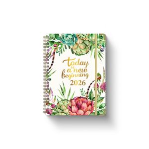 Cross-Border 26 Years English <b>A5</b> Loose-Leaf Paper Cover Spiral Diary 365 Days Work <b>Planner</b> English Schedule Book - Product Image 1