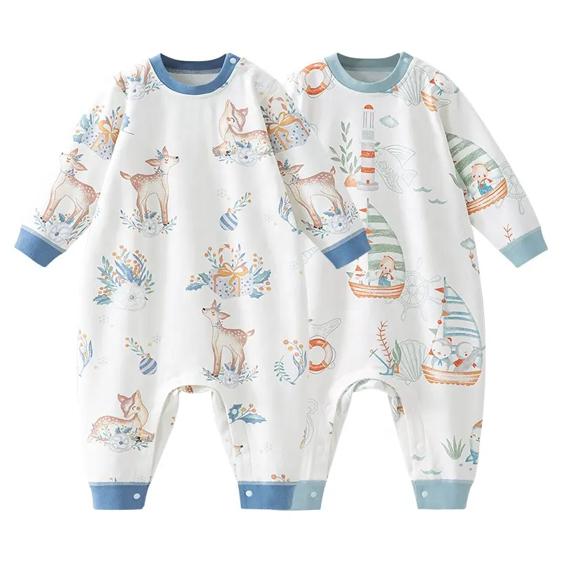 Hochwertige Baby-Nachtwäsche für Kleinkinder Super weiche, gut gewählte Baumwoll-Kleinkind-Overalls Baby-Schweiß absorbierende Pyjamas