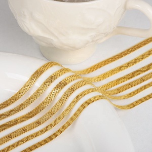 2023 18k altın kaplama 5mm 4mm PVD toplu küba kalp uzun zincirler gerdanlık bıçak düz yılan zincir paslanmaz çelik kolye toptan - Product Image 4