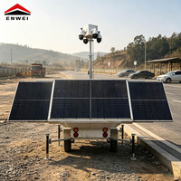 Remorque d'éclairage mobile solaire CCTV avec mât manuel de 6 m, châssis galvanisé à chaud, pour l'exploitation minière