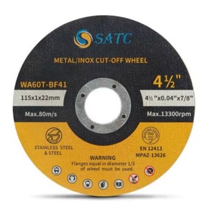 500 Discos de Corte de <span class=keywords><strong>Acero</strong></span> Inoxidable de la Marca SATC, 4-1/2"x0.04"x7/8", Disco Abrasivo T41 para Cortar Rieles - Product Image 1