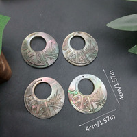 40mm Nacre Naturelle Sculptée à la Main Pendentif Coquillages Fashion Jewelry Making Animal Beads Mop Shell Charms