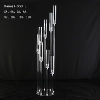 Candélabres clairs mariages centres de Table décoration 5 bras 8 bras acrylique candélabre Led bougeoir bougeoir