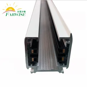 Rail de piste en aluminium pour système d'éclairage LED, 4 fils, 3 phases, 4 ou 3 circuit