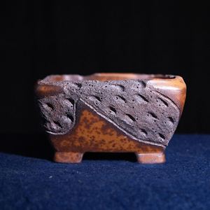 Handmade Purple Clay Bonsai Pot <b>Square</b> Creative <b>Wood</b> Fired Antique Style <b>Planter</b> - Product Image 1