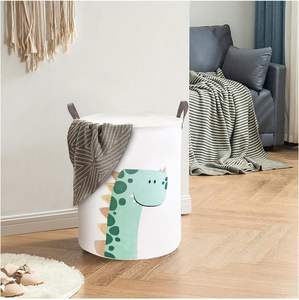 Cesto de Ropa Plegable, Cesto de Almacenamiento Redondo con Diseño de Dibujos Animados, Cesto Plegable de Gran Capacidad para Ropa y Juguetes, Organizador Impermeable - Product Image 4