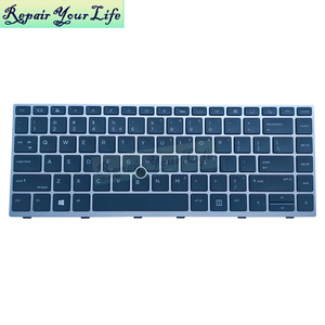 Hoa kỳ Backlit máy tính xách tay bàn phím cho HP EliteBook 840 G5 840 G6 846 G5 745 G5 ZBook 14u G5 L09813-B31 bàn phím với khung bạc - Product Image 5