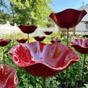 Nouvel Arrivage – Pique de <span class=keywords><strong>Jardin</strong></span> Artistique Faite à la Main en Métal, Motif Fleur, Diamètre 15 cm, Mangeoire à Oiseaux pour le <span class=keywords><strong>Jardin</strong></span> - Product Image 1