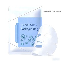 Sachets plats en aluminium imprimés par gravure personnalisée, thermoscellables, à trois soudures latérales, avec encoche de déchirement pour l'emballage de masques faciaux et de crèmes pour les yeux