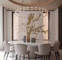 Lustre rond en cristal LED de style nordique pour hôtel et restaurant, design luxueux, grand lustre d'intérieur