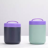 Tarro de comida aislado portátil personalizado, cinturón de silicona, cuchara, frasco de acero inoxidable 304, Mini termo aislado, tazas