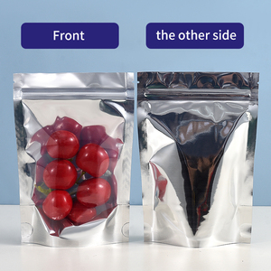 Petits sacs refermables en feuille d'argent mylar PE gravure imprimés recyclables pochette Ziplock à fenêtre transparente stockage des aliments odeur de croustilles - Product Image 2