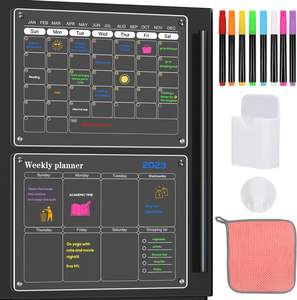 <span class=keywords><strong>Pizarra</strong></span> Magnética Acrílica con Recordatorio Semanal, Color y Tamaño Personalizables, Incluye Borrador y Rotulador, Planificador Semanal Reutilizable - Product Image 3