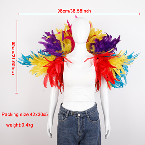 Capa de Plumas de Pollo Neón Vibrante, Suave, para <span class=keywords><strong>Mujer</strong></span>, Accesorio para Cosplay, Fiesta, Boda, Carnaval, <span class=keywords><strong>Disfraz</strong></span> de Bailarina, Personalizable - Product Image 6