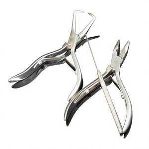 TEEJAY's #15041 Silver 5" Micro <b>Beads</b> Hair Extension tools kit with 2 Pliers and 1 Hook <b>Needle</b> - Product Image 1