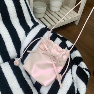 Mini bolso cruzado con lazo para mujer, verano 2024, rosa, plateado, negro, blanco, bolso para teléfono de satén con bolsillo con cremallera - Product Image 4