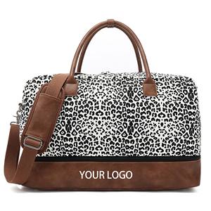 Grosir tas mingguan untuk wanita tas jinjing Travel tas Duffel kulit kanvas untuk wanita dengan kompartemen sepatu bawah - Product Image 1