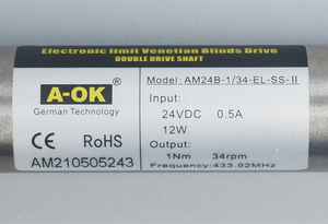 Motor tubular genuino AOK/34EL SS <span class=keywords><strong>II</strong></span> para persianas venecianas, persianas de panal, persianas romanas - Product Image 4
