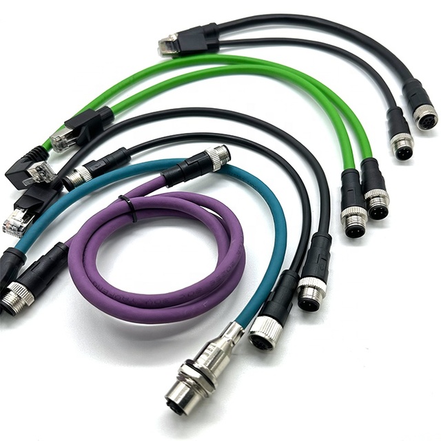 Industrial IP67 IP68 M12 Waterproof Male Female Plug 3 4 5 6 8 12 Pin Cable Wire Circular Waterproof M12 Connector