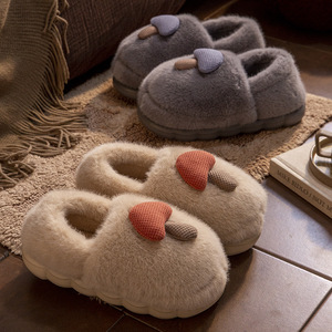 Chaussons d'hiver 2025 doublés en peluche, décorés de champignons, semelle extérieure en PVC, antidérapants, en fourrure, motif dessin animé, pour couple, pour la maison et l'extérieur, pour hommes - Product Image 2