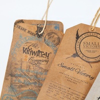 Épingle à sceller personnelle imprimée UV Logo gaufré vêtements papier Kraft carte noire cire chaîne étiquettes volantes étiquettes de luxe personnalisées pour vêtements