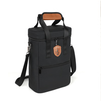 Sac isotherme pour deux bouteilles de vin |   Étanche aux chocs, portable et résistant à l'eau |   Sangle détachable |   Sac à bandoulière portable pour pique-nique en plein air